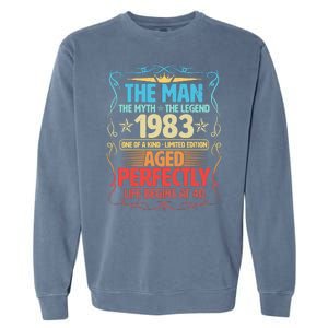 The Man Myth Legend 1983 Aged Perfectly 40th Birthday Garment-Dyed Sweatshirt