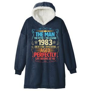 The Man Myth Legend 1983 Aged Perfectly 40th Birthday Hooded Wearable Blanket