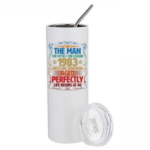 The Man Myth Legend 1983 Aged Perfectly 40th Birthday Stainless Steel Tumbler