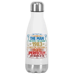 The Man Myth Legend 1983 Aged Perfectly 40th Birthday Stainless Steel Insulated Water Bottle