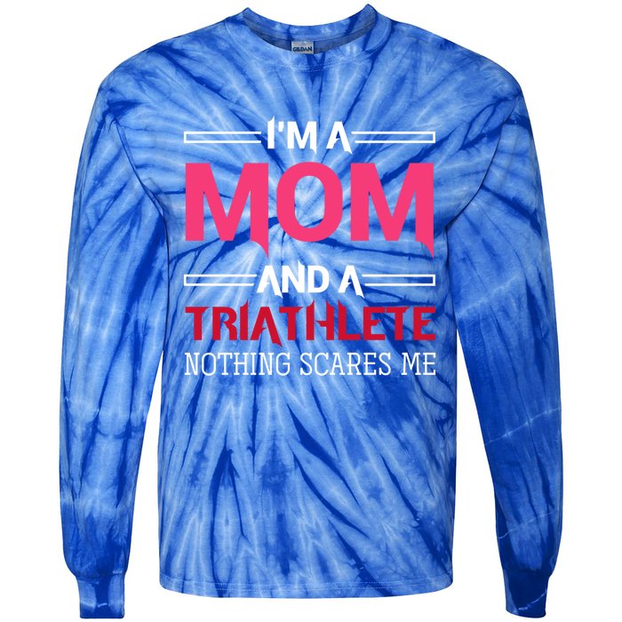 Triathlete Mom Mothers Day Gift Triathlon Gift Tie-Dye Long Sleeve Shirt