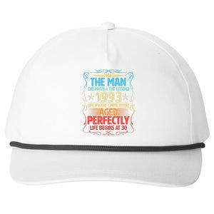 The Man Myth Legend 1993 Aged Perfectly 30th Birthday Snapback Five-Panel Rope Hat