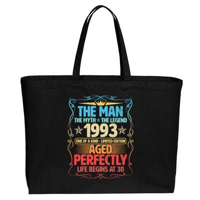 The Man Myth Legend 1993 Aged Perfectly 30th Birthday Cotton Canvas Jumbo Tote