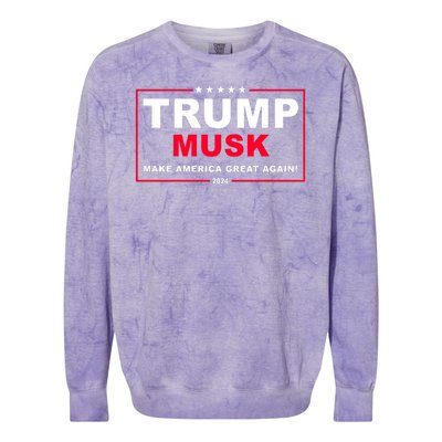 Trump Musk Make America Great Again 2024 Election Colorblast Crewneck Sweatshirt