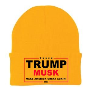 Trump Musk Make America Great Again 2024 Election Knit Cap Winter Beanie