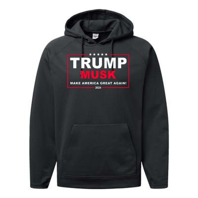 Trump Musk Make America Great Again 2024 Election Performance Fleece Hoodie