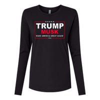 Trump Musk Make America Great Again 2024 Election Womens Cotton Relaxed Long Sleeve T-Shirt