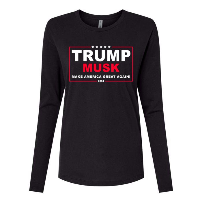 Trump Musk Make America Great Again 2024 Election Womens Cotton Relaxed Long Sleeve T-Shirt