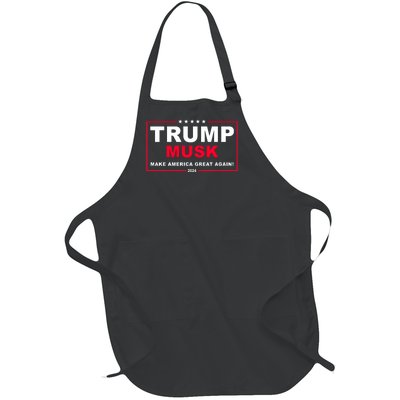 Trump Musk Make America Great Again 2024 Election Full-Length Apron With Pockets