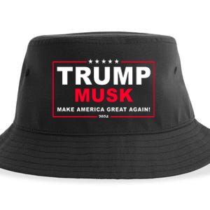 Trump Musk Make America Great Again 2024 Election Sustainable Bucket Hat