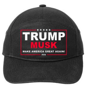 Trump Musk Make America Great Again 2024 Election 7-Panel Snapback Hat