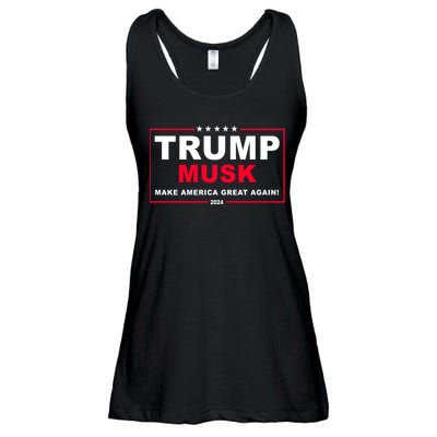 Trump Musk Make America Great Again 2024 Election Ladies Essential Flowy Tank