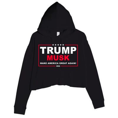 Trump Musk Make America Great Again 2024 Election Crop Fleece Hoodie