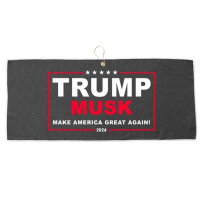 Trump Musk Make America Great Again 2024 Election Large Microfiber Waffle Golf Towel