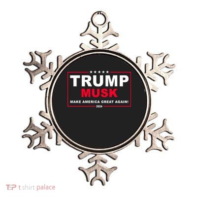Trump Musk Make America Great Again 2024 Election Metallic Star Ornament