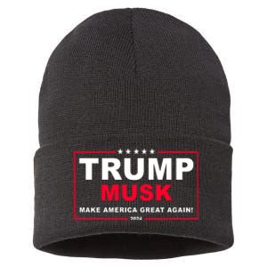 Trump Musk Make America Great Again 2024 Election Sustainable Knit Beanie