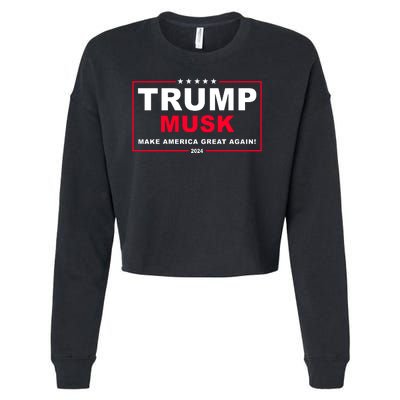 Trump Musk Make America Great Again 2024 Election Cropped Pullover Crew