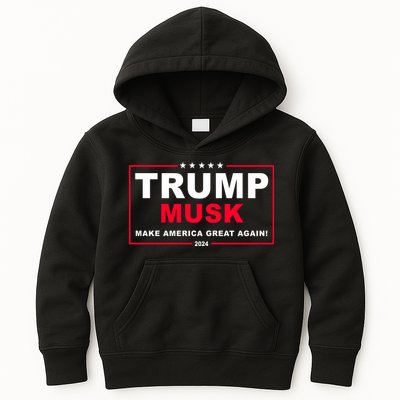 Trump Musk Make America Great Again 2024 Election Kids Hoodie