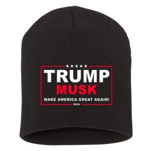 Trump Musk Make America Great Again 2024 Election Short Acrylic Beanie