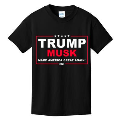 Trump Musk Make America Great Again 2024 Election Kids T-Shirt