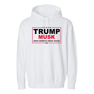 Trump Musk Make America Great Again 2024 Election Garment-Dyed Fleece Hoodie