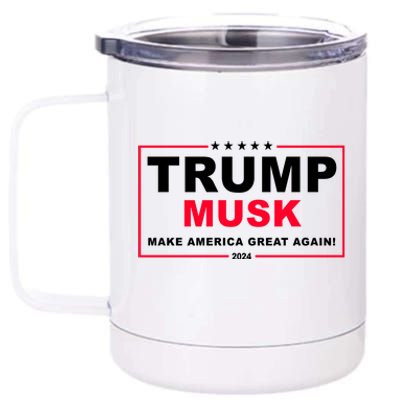 Trump Musk Make America Great Again 2024 Election 12 oz Stainless Steel Tumbler Cup