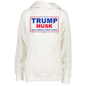 Trump Musk Make America Great Again 2024 Political Womens Funnel Neck Pullover Hood