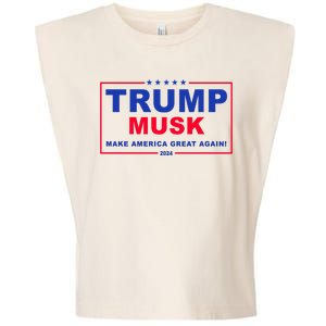 Trump Musk Make America Great Again 2024 Political Garment-Dyed Women's Muscle Tee