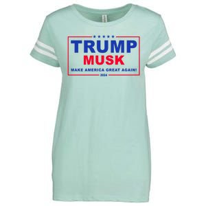 Trump Musk Make America Great Again 2024 Political Enza Ladies Jersey Football T-Shirt