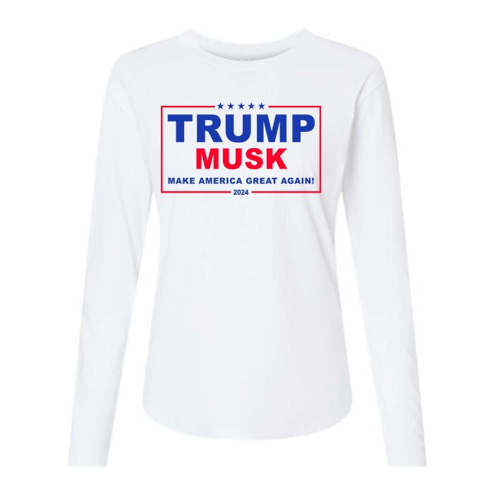 Trump Musk Make America Great Again 2024 Political Womens Cotton Relaxed Long Sleeve T-Shirt