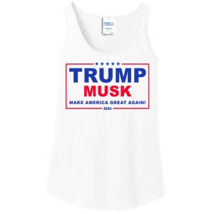 Trump Musk Make America Great Again 2024 Political Ladies Essential Tank