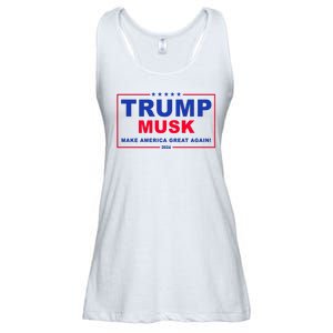 Trump Musk Make America Great Again 2024 Political Ladies Essential Flowy Tank