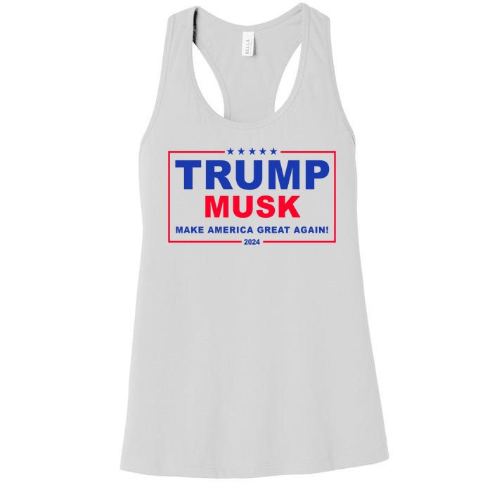 Trump Musk Make America Great Again 2024 Political Women's Racerback Tank