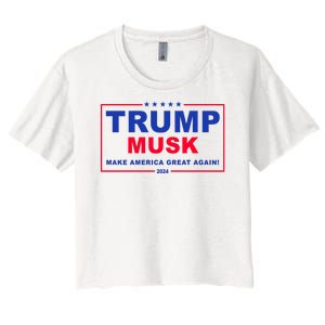 Trump Musk Make America Great Again 2024 Political Women's Crop Top Tee