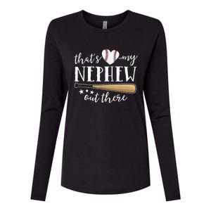 Thats My Nephew Out There Baseball Aunt Auntie Mothers Day Womens Cotton Relaxed Long Sleeve T-Shirt