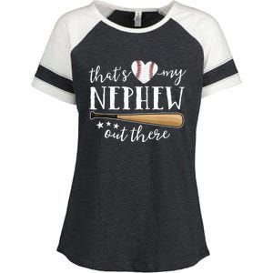 Thats My Nephew Out There Baseball Aunt Auntie Mothers Day Enza Ladies Jersey Colorblock Tee