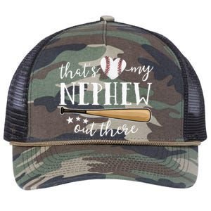 Thats My Nephew Out There Baseball Aunt Auntie Mothers Day Retro Rope Trucker Hat Cap