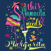This Mamacita Needs A Margarita Cinco De Mayo Pink Flamingo Premium T-Shirt