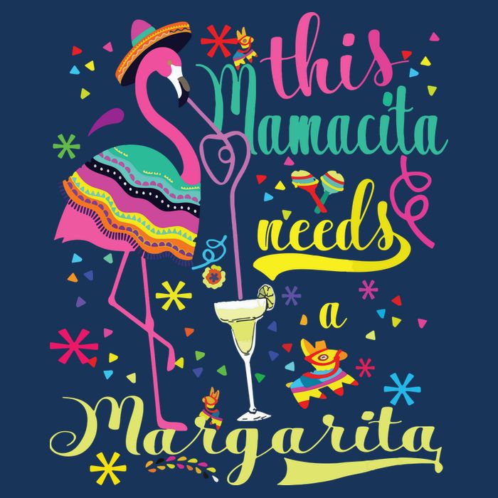 This Mamacita Needs A Margarita Cinco De Mayo Pink Flamingo Premium T-Shirt