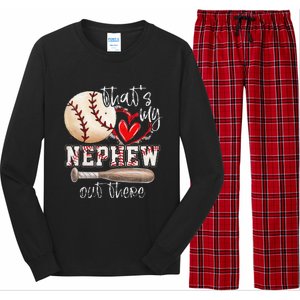 That's My Nephew Out There Baseball Aunt for Mothers Day Long Sleeve Pajama Set