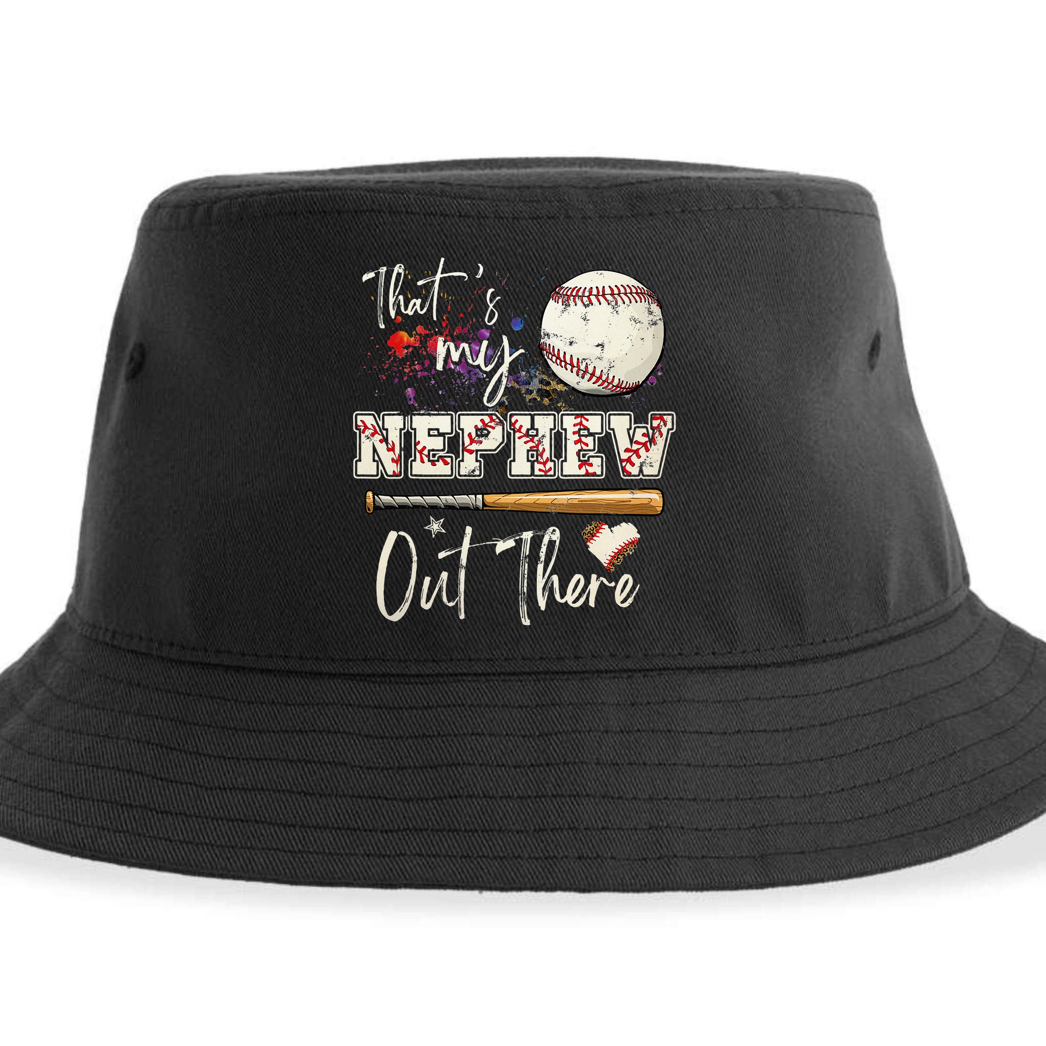 That's My Nephew Out There Baseball Aunt for Mothers Day Sustainable Bucket Hat