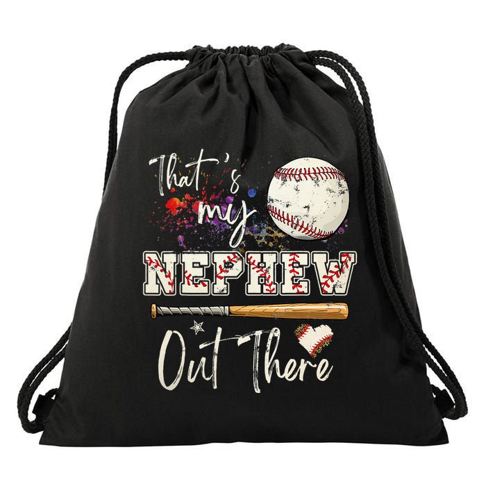 That's My Nephew Out There Baseball Aunt for Mothers Day Drawstring Bag