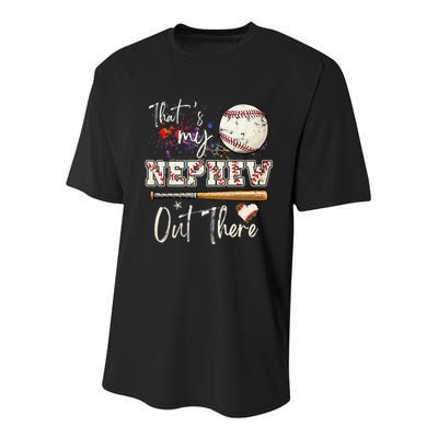 That's My Nephew Out There Baseball Aunt for Mothers Day Youth Performance Sprint T-Shirt
