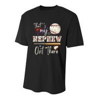 That's My Nephew Out There Baseball Aunt for Mothers Day Youth Performance Sprint T-Shirt