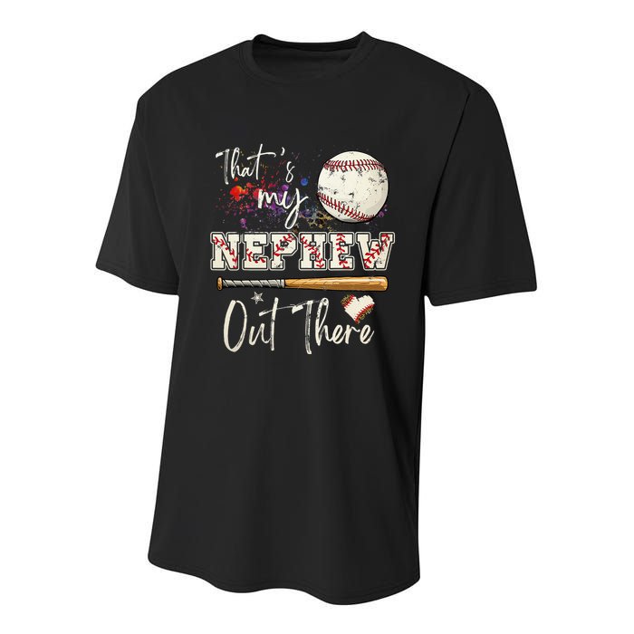 That's My Nephew Out There Baseball Aunt for Mothers Day Youth Performance Sprint T-Shirt