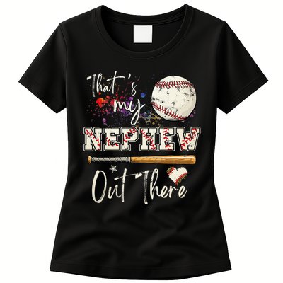 That's My Nephew Out There Baseball Aunt for Mothers Day Womens T-Shirt