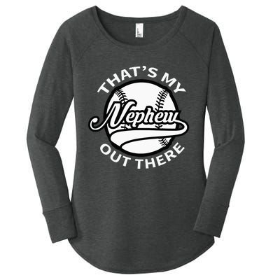 That's My Nephew Out There Baseball Aunt for Mothers Day Women's Perfect Tri Tunic Long Sleeve Shirt