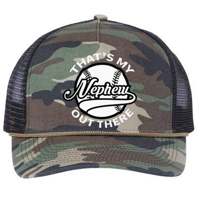 That's My Nephew Out There Baseball Aunt for Mothers Day Retro Rope Trucker Hat Cap