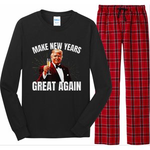 Trump Make New Year Great Again Happy New Years Eve Day 2025 Gift Long Sleeve Pajama Set