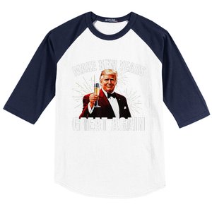 Trump Make New Year Great Again Happy New Years Eve Day 2025 Gift Baseball Sleeve Shirt